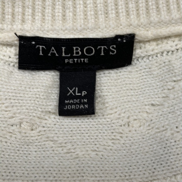 Talbots Cotton/Cashmere Cream Long Sleeve Crew Neck Sweater-Newly New! - Picture 4 of 5